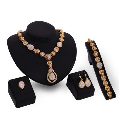 Fashion popular jewelry four - piece necklace earrings exaggerated set European and American party jewelry set - One for All