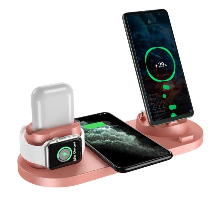 Wireless Charger For IPhone Fast Charger For Phone Fast Charging Pad For Phone Watch 6 In 1 Charging Dock Station - One for All