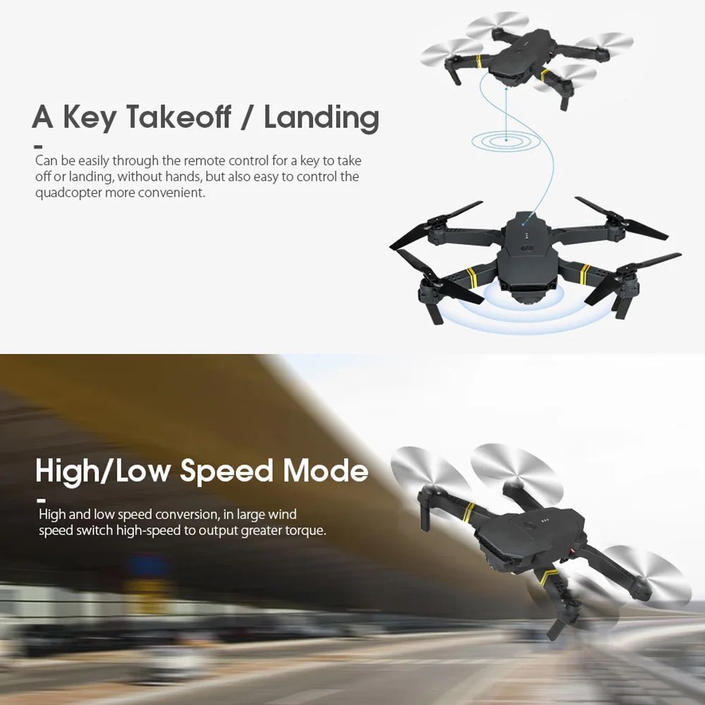 4K HD Dual Camera RC FPV WiFi Portable Wide Angle Foldable Quadcopter Drone - One for All
