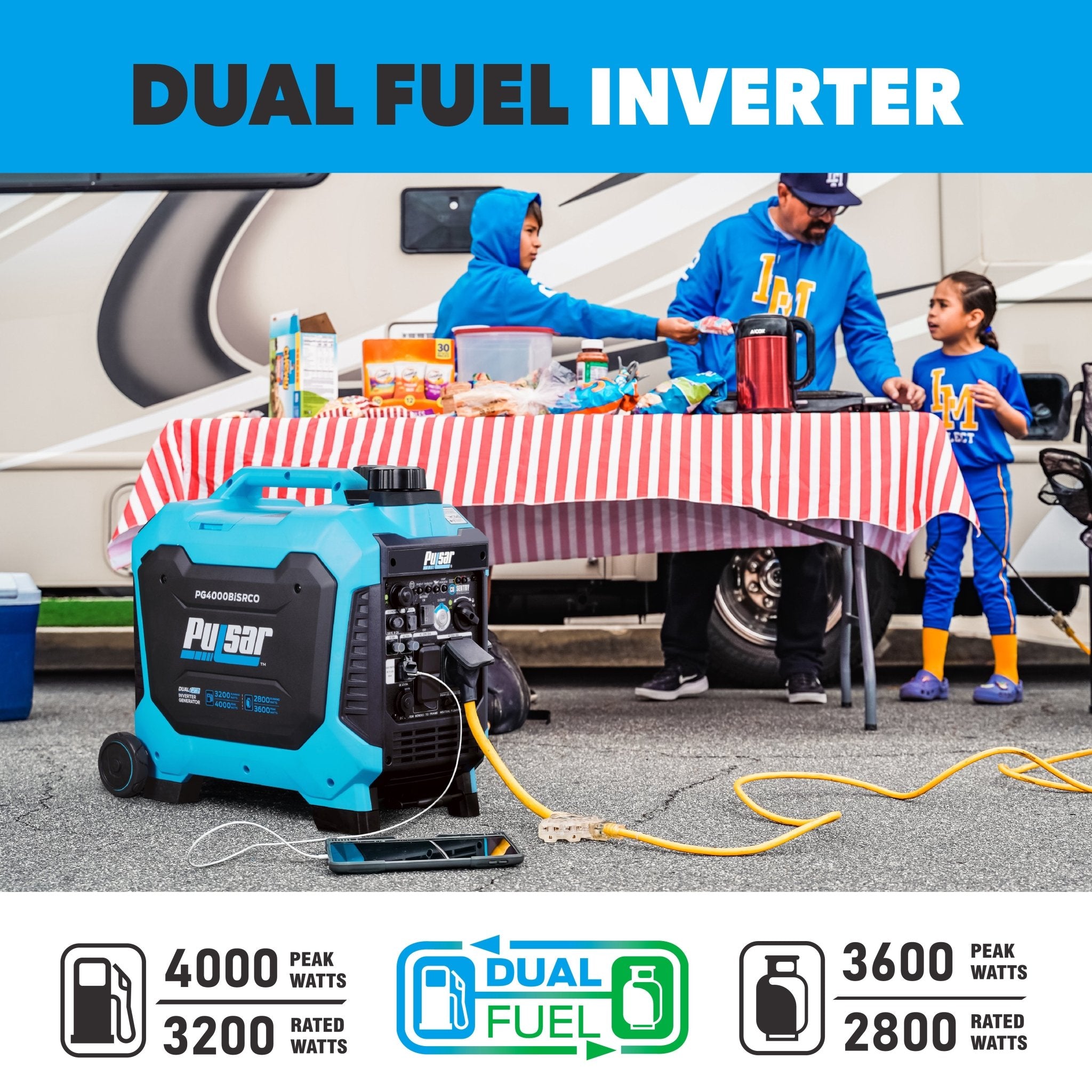 4000W Dual Fuel Inverter Generator with CO Sentry - One for All