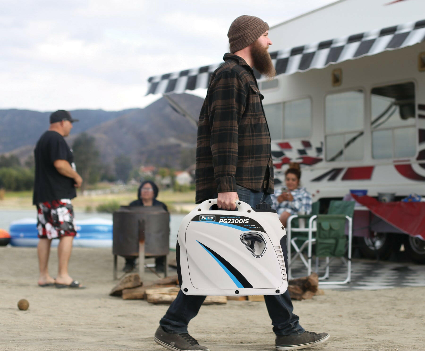 Pulsar 2,300W Portable Gas - Powered Quiet Inverter Generator with USB Port, - One for All