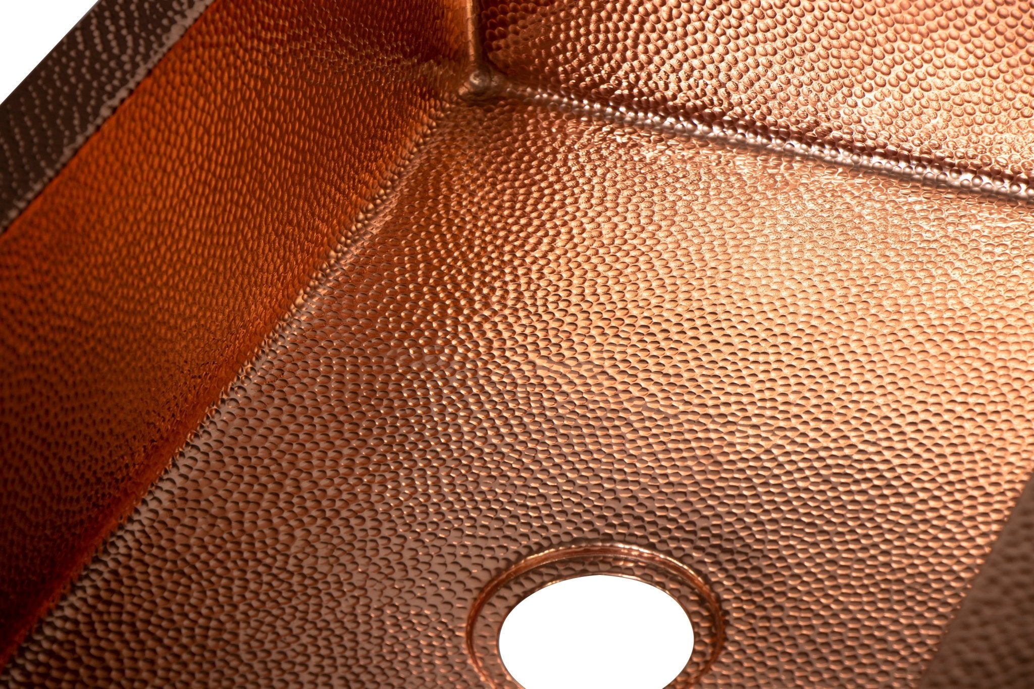 33" Drop - in Single Well Plain Hammered Copper Kitchen Sink - One for All