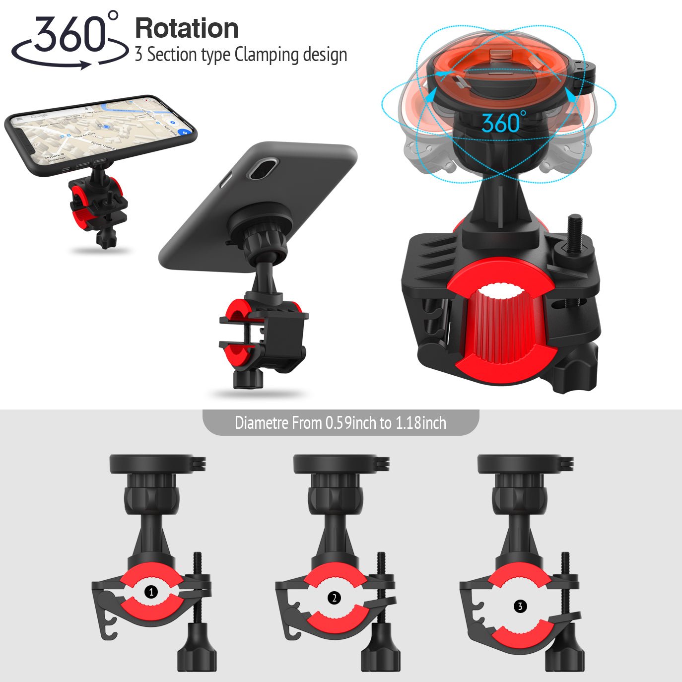 Electric bicycle mobile phone bracket - One for All