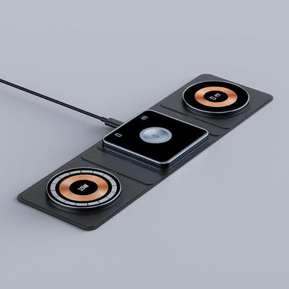 3 IN 1 Magnetic Folding Wireless Charger Station For IPhone Transparent Fast Charging For IWatch And Airpods - One for All