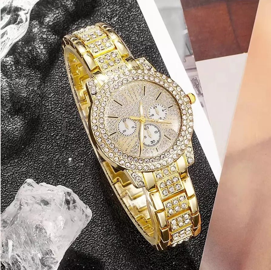 Full Diamond Bracelet Watch Suit Women's Quartz Watch Fashion Jewelry - One for All