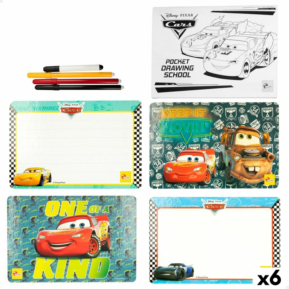 Drawing Set Cars Pocket Drawing School (6 Units) - One for All