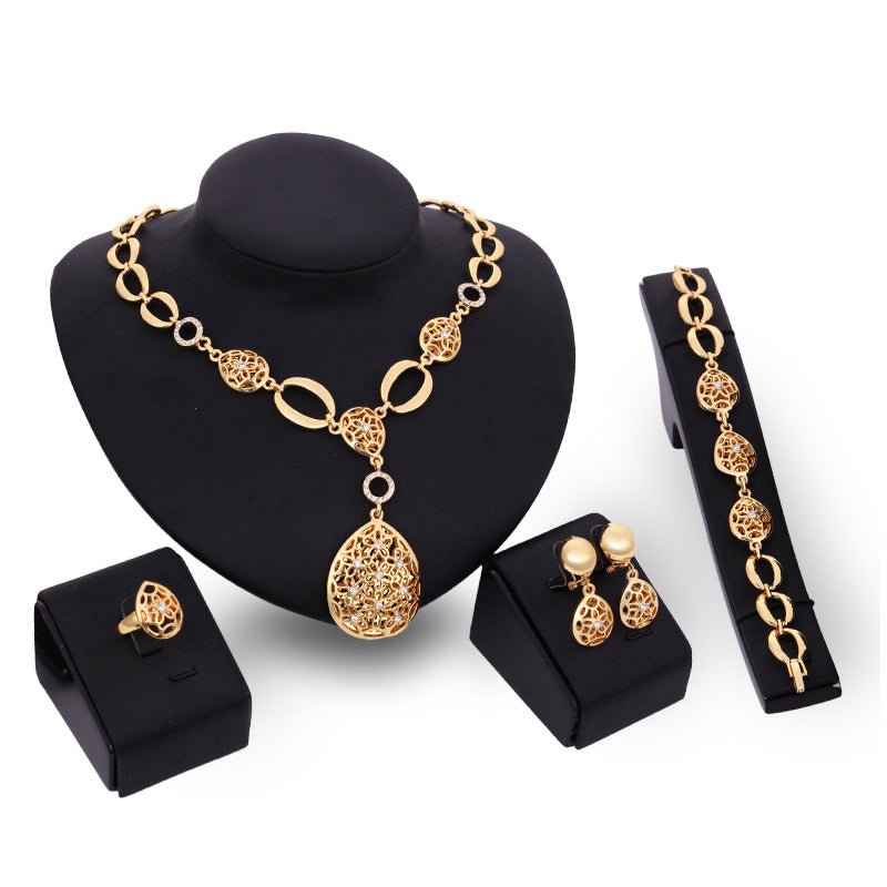 Jewelry Fashion Necklace Earrings Bracelet Ring Four Piece Jewelry Set - One for All
