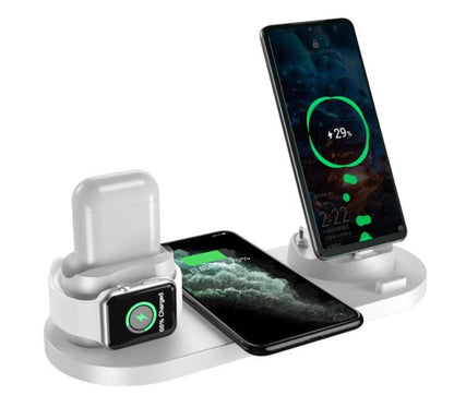 Wireless Charger For IPhone Fast Charger For Phone Fast Charging Pad For Phone Watch 6 In 1 Charging Dock Station - One for All