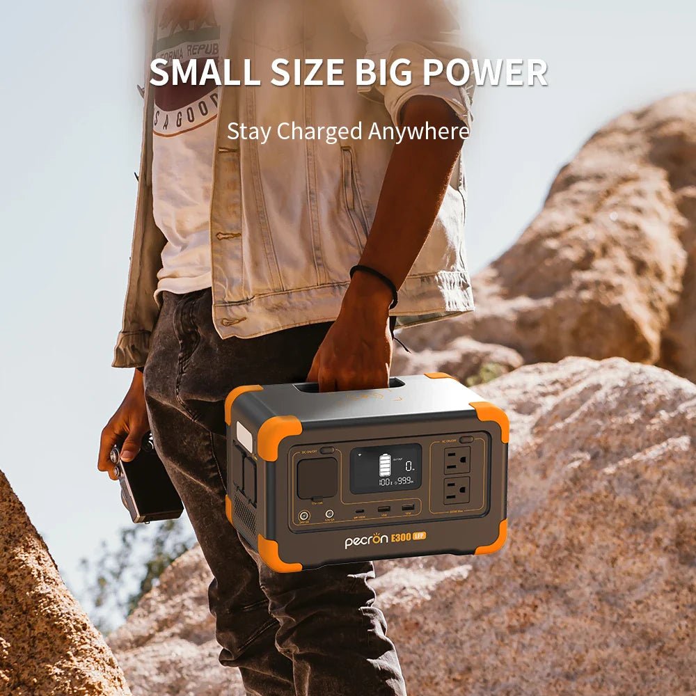 Pecron E300LFP Portable Power Station 600W 288Wh LiFePO4 Battery Solar Generator Power Bank Fast Charging for Home , RV, Camping - One for All
