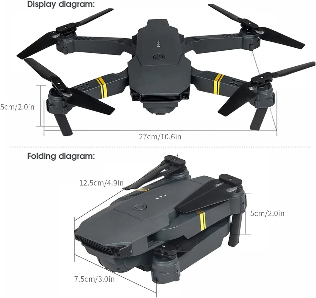 4K HD Dual Camera RC FPV WiFi Portable Wide Angle Foldable Quadcopter Drone - One for All