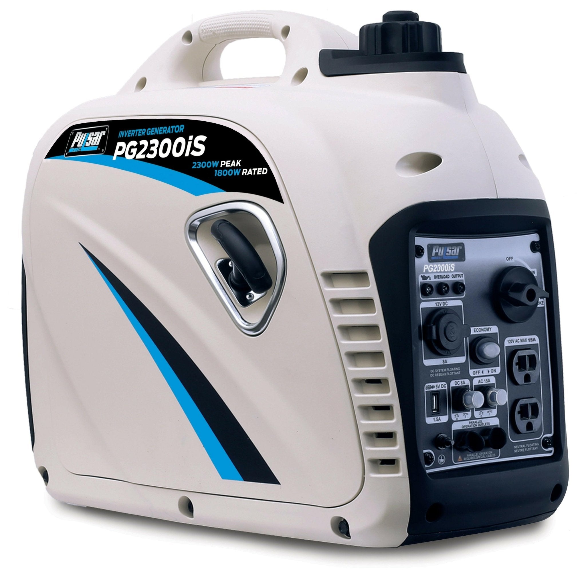 Pulsar 2,300W Portable Gas - Powered Quiet Inverter Generator with USB Port, - One for All
