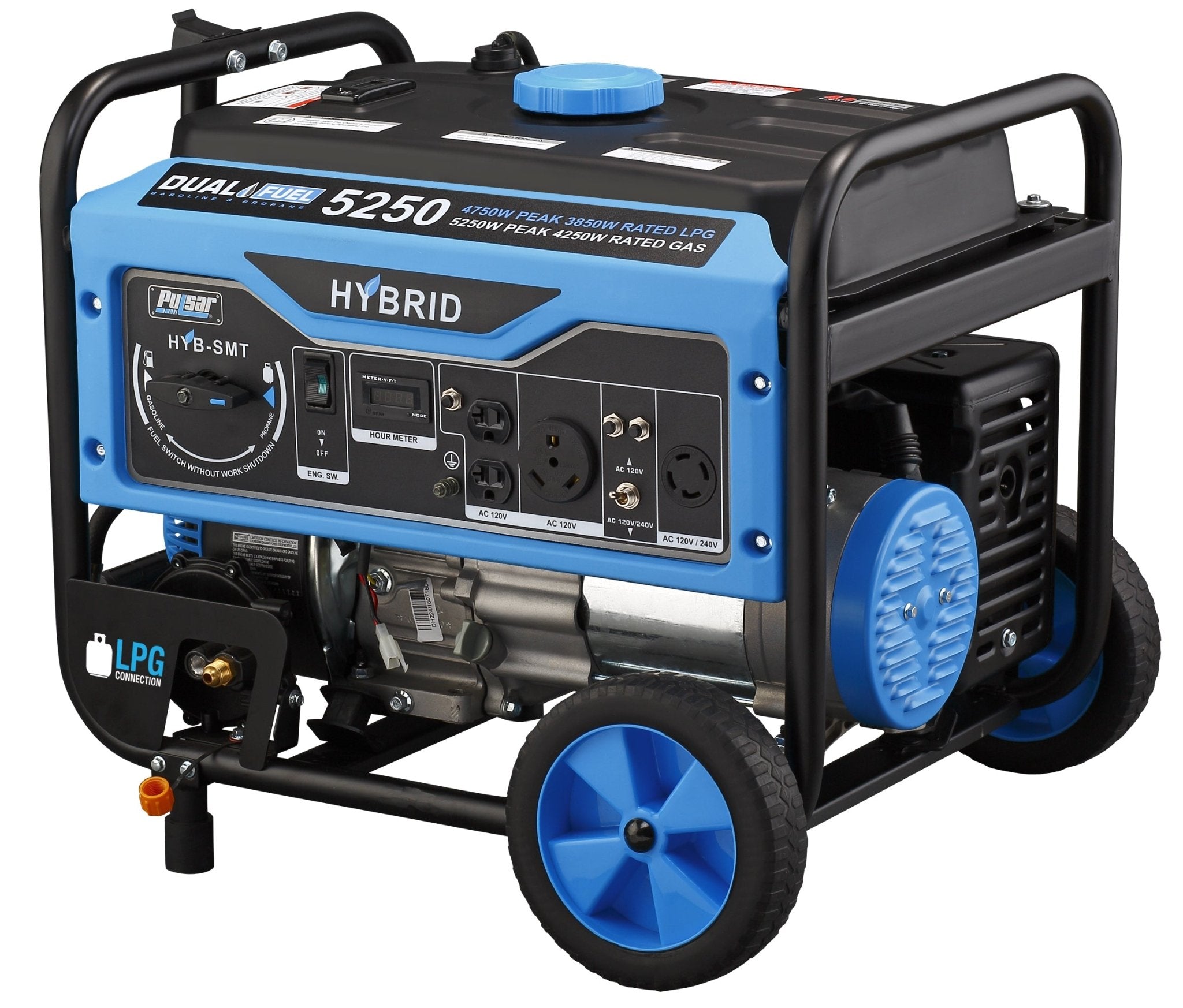 Pulsar Hybrid Dual Fuel Gas Propane Portable Generator 5250W Peak PG5250B - One for All
