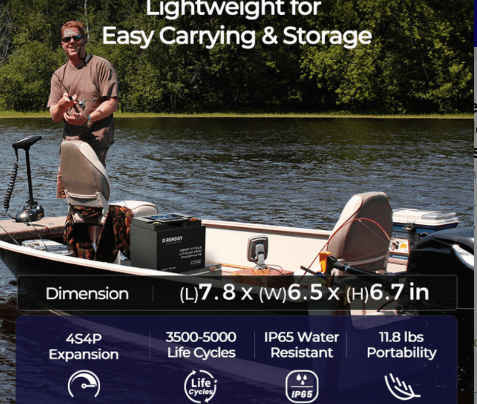 Core - 12V 50Ah Deep Cycle Lithium Iron Phosphate Battery - One for All