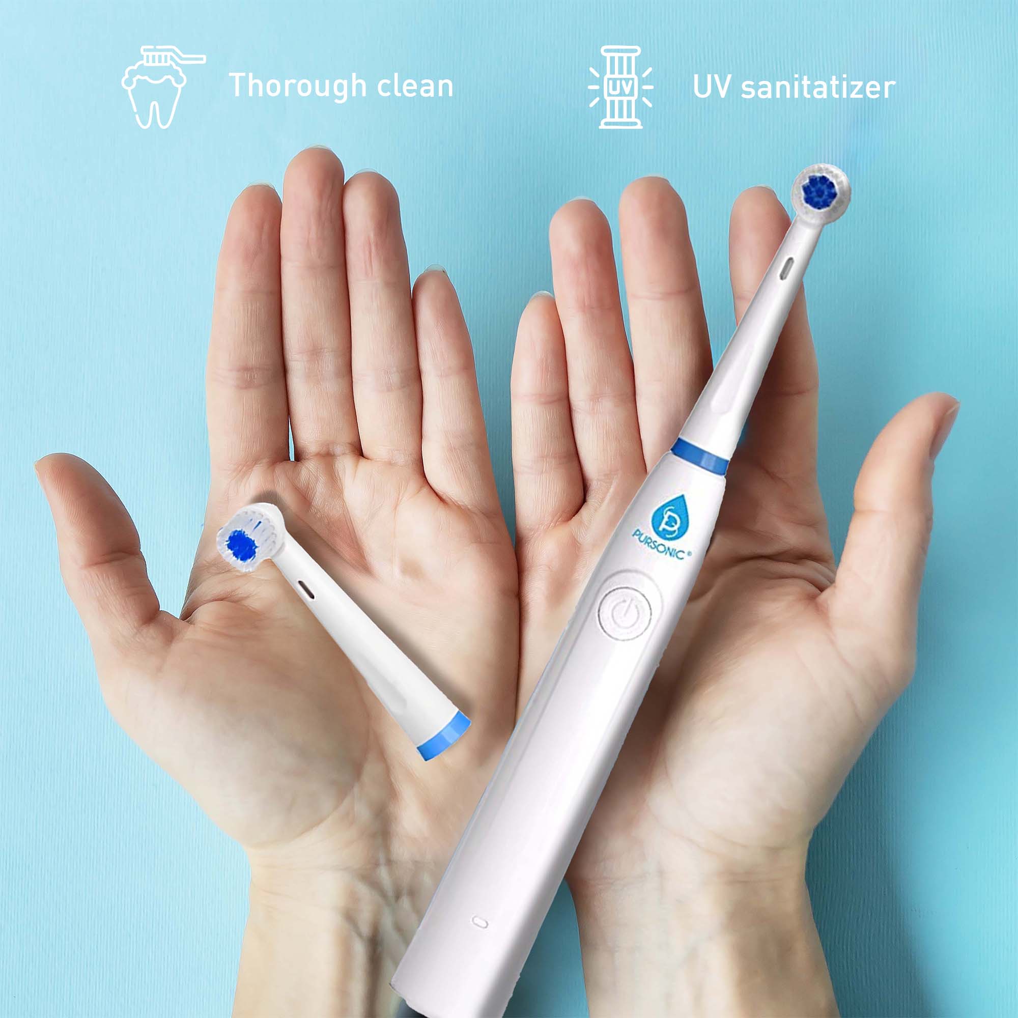 Pursonic Advanced Smile Care Bundle – LED Whitening Kit, Whitening Strips, & Electric Toothbrush - One for All