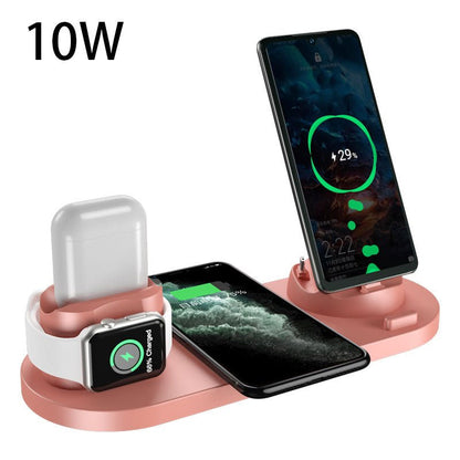 Wireless Charger For IPhone Fast Charger For Phone Fast Charging Pad For Phone Watch 6 In 1 Charging Dock Station - One for All