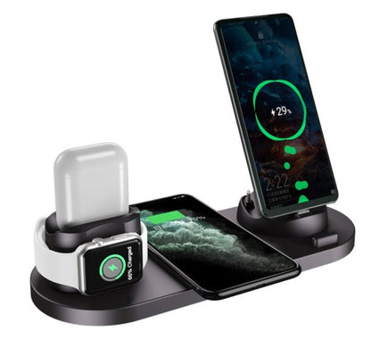 Wireless Charger For IPhone Fast Charger For Phone Fast Charging Pad For Phone Watch 6 In 1 Charging Dock Station - One for All