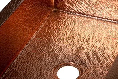 33" Drop - in Single Well Plain Hammered Copper Kitchen Sink - One for All